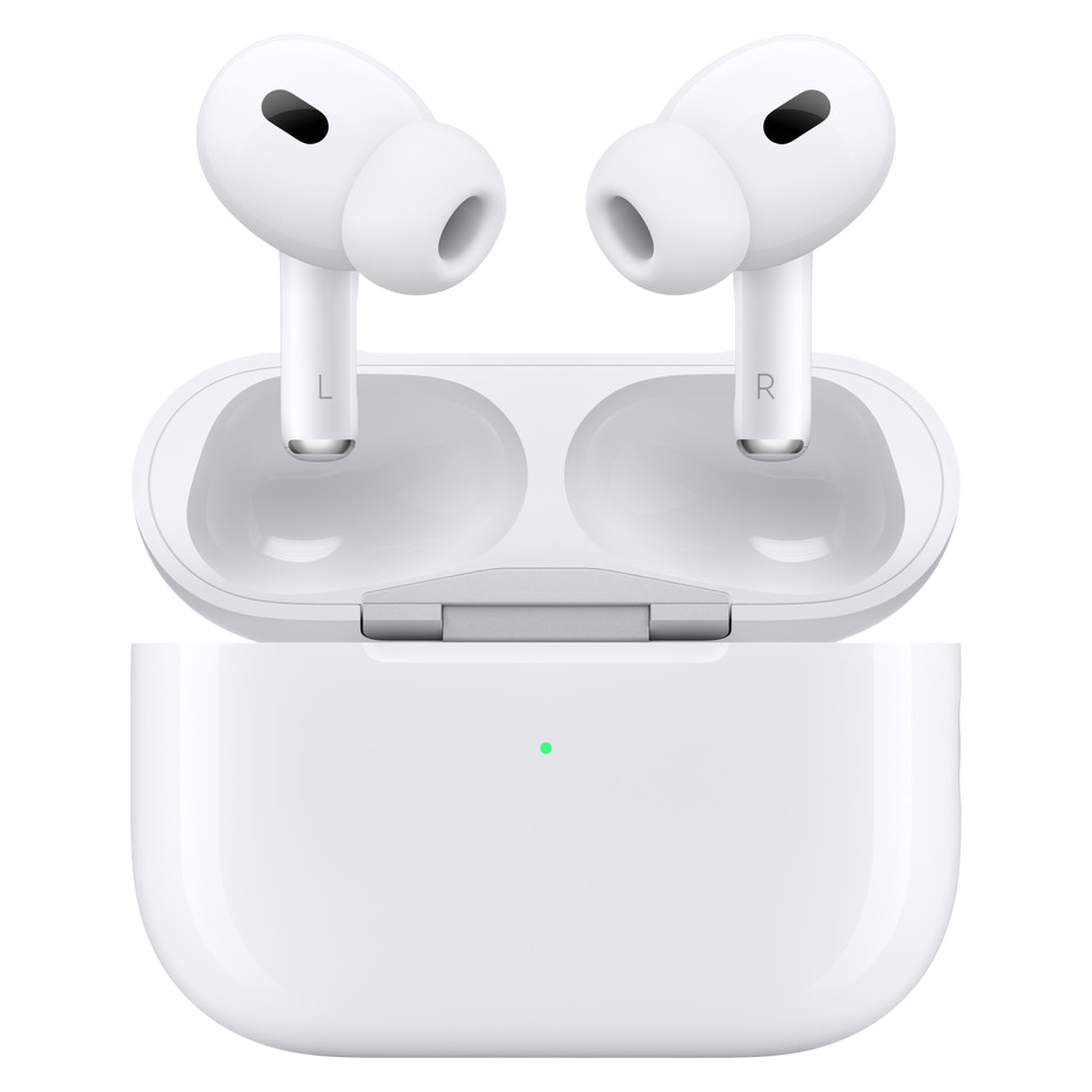 هدفون اپل بلوتوثی اپل AirPods Pro 2nd Generation با نویز کنسلینگ فعال (ANC)، نویز کنسلینگ میکروفون (ENC)، درگاه شارژ USB Type-C، با قابلیت شارژ بی‌سیم، دارای میکروفون دوگانه از نوع Beamforming، مقاومت در برابر رطوبت و عرق