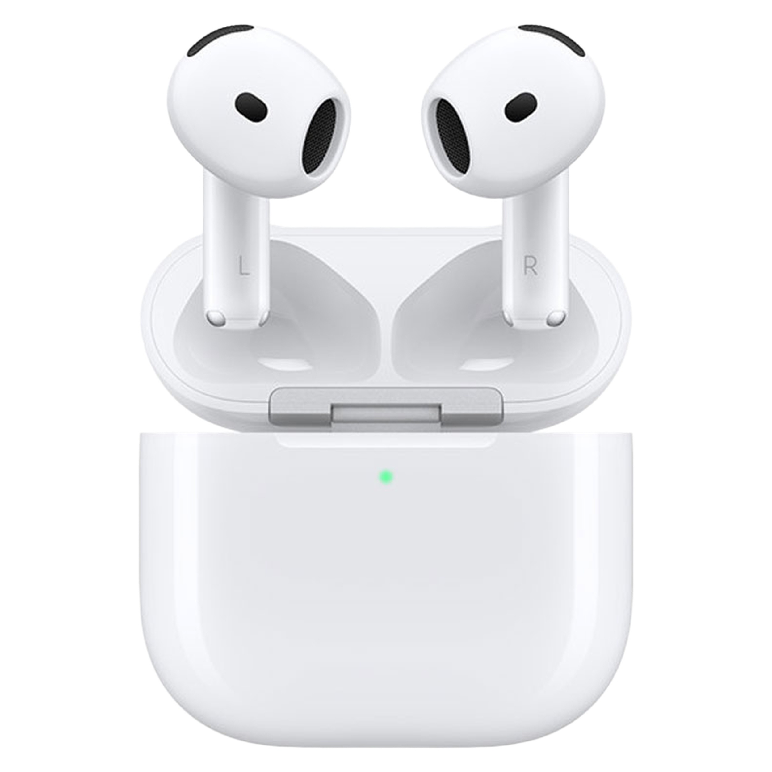 هدفون اپل بلوتوثی اپل AirPods 4 فاقد قابلیت نویز کنسلینگ، درگاه شارژ USB Type-C، شارژ بی سیم، با قابلیت اتصال به چند دستگاه، پشتیبانی از فرمان لمسی، نشانگر LED، پشتیبانی از دستیار صوتی، مقاوم در برابر آب